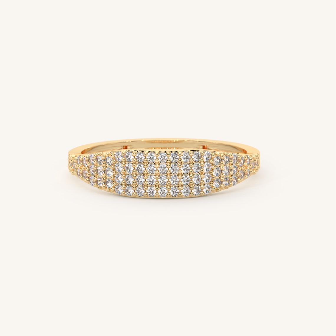 Micro Pave Diamond Ring 14k Gold