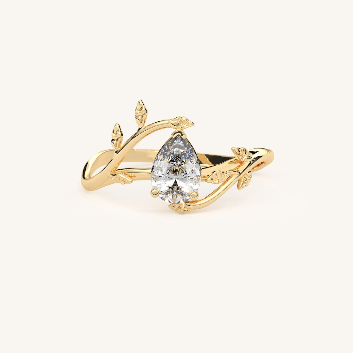 Stunning 14K Pear Cut Diamond Ring | Solitaire & Engagement Rings ...
