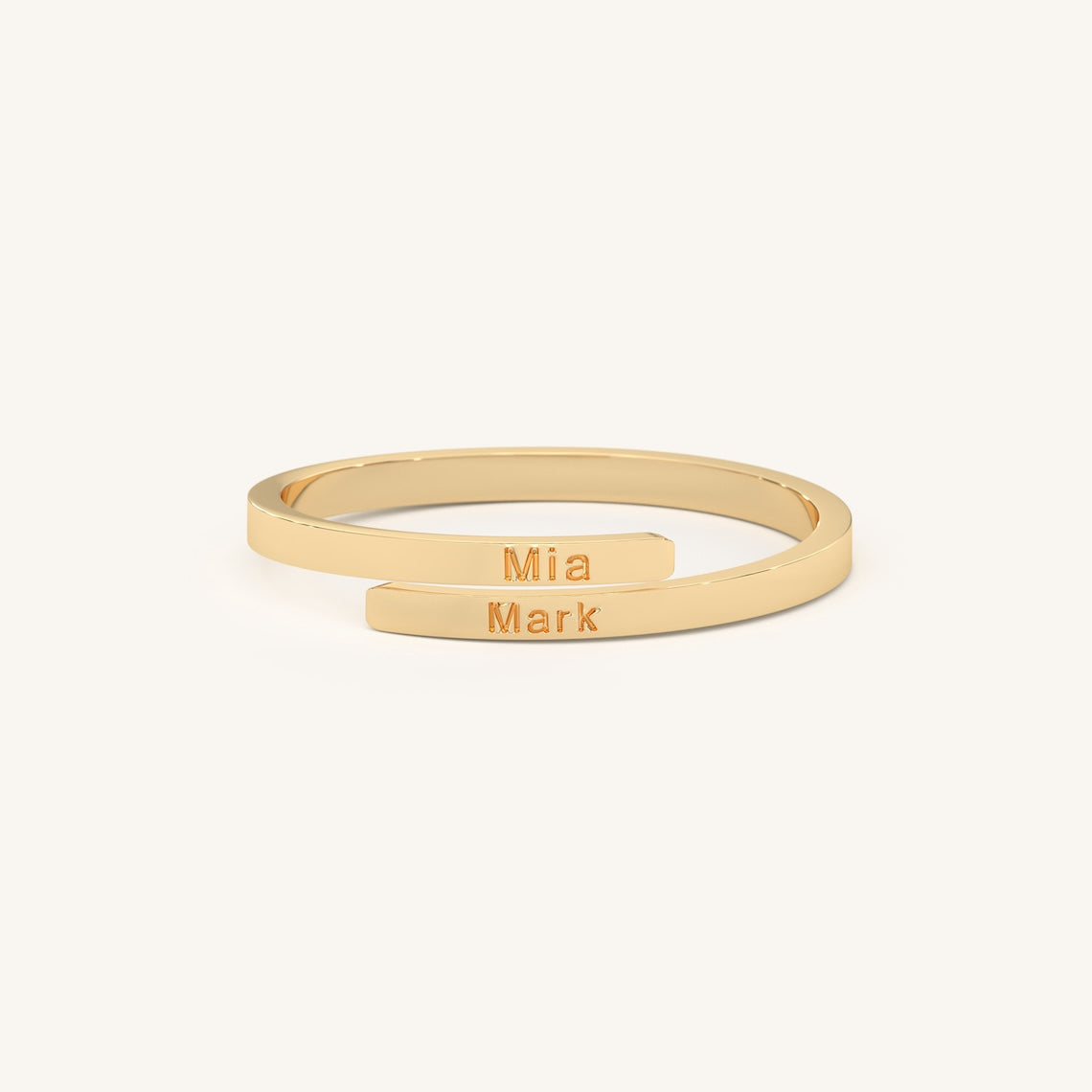 Spiral Custom Engraved Ring 14k Gold