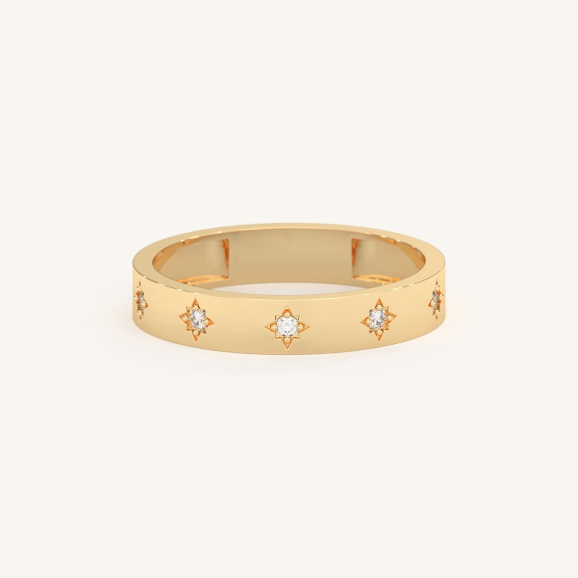 gold star diamond ring